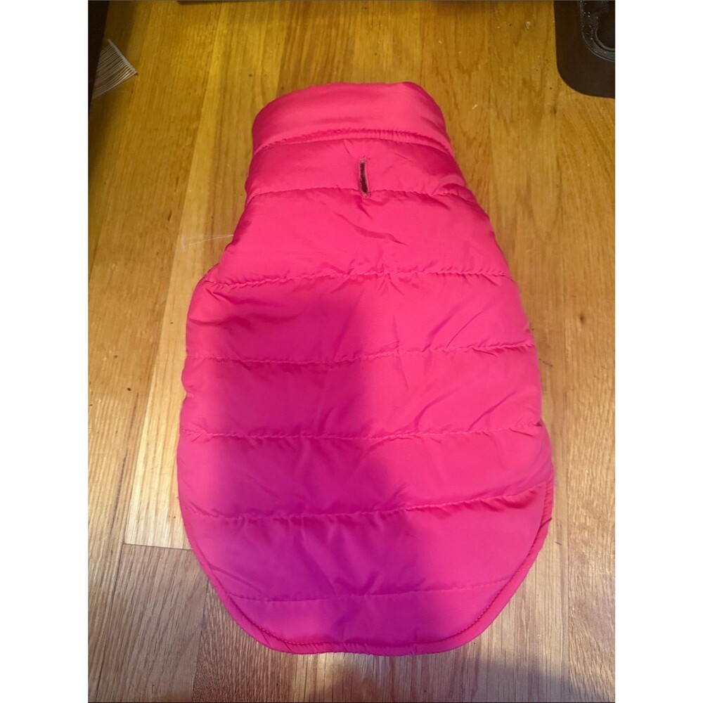 Top Paw Hot Pink Quilted Dog Jacket | Fleece-Lined Winter Pet Coat Small